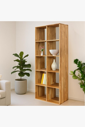 Massivholz Regal Eiche geölt 187x76 cm offen natürlich